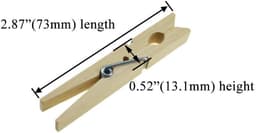 Houten wasknijpers 24 stuks, 7,3 cm, stevig en roestvrij, voor wasgoed en decoratie, niet uit elkaar vallend — thumbnail 4