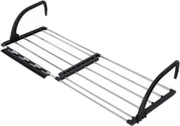 Opvouwbaar Hangend Droogrek grijs - Balkon-Wasdroger voor kleding, handdoeken, ondergoed - Radiator Handdoekhouder en Schoenenrek - Ruimtebesparend (59x38cm) — thumbnail 1