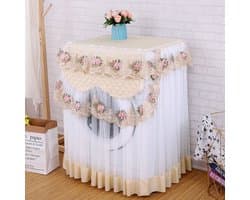 Wasmachinehoes - Stofhoes voor wasmachine - Hoes voor droger - Woondecoratie - Universeel - Geschikt voor de meeste wasmachines en drogers - Gebroken wit - 60*60*85 cm - Eén maat past iedereen — afbeelding 1