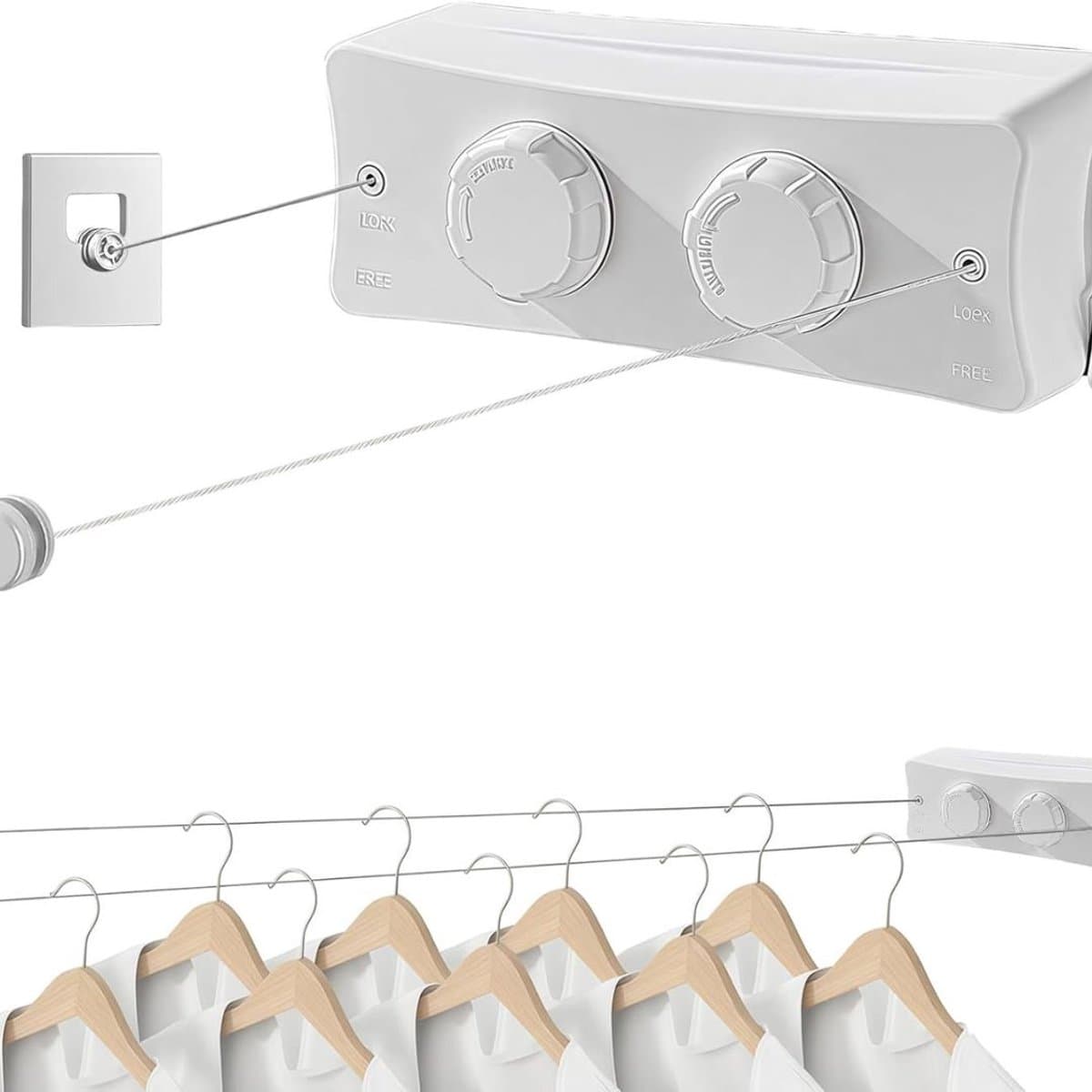 CLVP® Waslijn Uittrekbaar - Wanddroogrek - Wasdraad — afbeelding 1