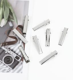 Set van 100 kleine zilveren eendenbek haarspeldjes en clips voor vrouwen en meisjes — thumbnail 3