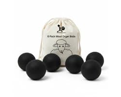 LaundrySpecialist Drogerballen Zwart - Set van 6 stuks XL - Herbruikbaar - Duurzaam drogen van de was - Wasdrogerballen - Droogballen - Wasbollen - Duurzaam wol - Wasdrogerballen - Energiebesparend