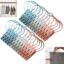 Wasknijpers Set - Kledingklemmen Handdoek - Kleding Drogen - Windbestendig Antislip - 24 stuks - Multicolor — thumbnail 1