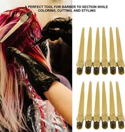 12x Antislip Kappershaarclips Goud - Professionele Vlinderklemmen voor Knippen en Verven — thumbnail 4