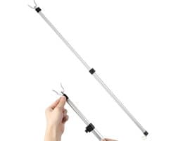 Kleding Droog Pool - Waslijn Staaf - Binnen en Buiten - Telescopisch Verstelbaar - 125cm Lengte - Zilver — afbeelding 1