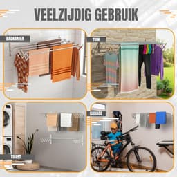 SCH® Wanddroogrek Inklapbaar - Wanddroogrek - Zilver - ‎80cm x 100cm x 14cm — thumbnail 4
