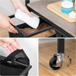 ApexArte® Wasmand 3 Vakken - Wassorteerder - 120L - Grijs met Zwart — thumbnail 4