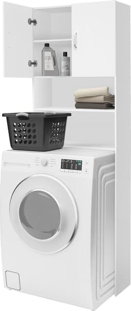 Wasmachinekast met twee deuren 190x63 cm Wit — thumbnail 5