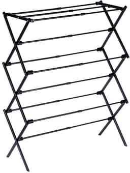 Droogrek Staand Metaal Zwart Verticaal Intrekbaar 47-78x94 cm - Droogtoren - Wasrek - Washanger — thumbnail 5