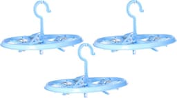 DID Droogcarrousel/droogmolen - 3x - blauw - met 12 knijpers - 26,5 cm — thumbnail 1