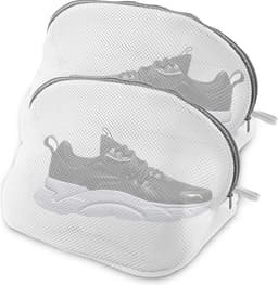 Goodivery ® Set van 2 wasnetschoenen, waszakken voor schoenen, waszak met ritssluiting, herbruikbare wasmachinereinigingswaszakken, goed voor wassen, opbergen en reizen — thumbnail 1