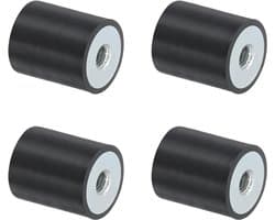 Rubberen Schokdempers - Trillingsisolatoren Houders - Apparaten Dempen - Universeel Design - 4 stuks M6 - Zwart Zilver