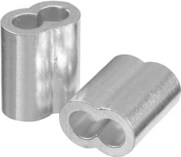 Dailygoods- Draadkabel 50 Stuks - Aluminium Kabeldraad - Zilveren Krimpring-Hulsklem - Geschikt voor Hondentouw/Waslijn - Diameter 8 mm - Laag Gewicht/Hoge Prestaties - Staaldraad — thumbnail 4