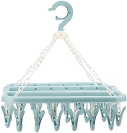 Dailygoods- Washanger Winddicht - Opvouwbaar Droogrek - 32 Clips met Antisliptanden - Lichtgewicht Hanger - Geschikt voor Camping - Ruimtebesparend Ontwerp - Waslijn — thumbnail 3