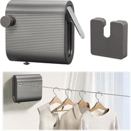 Uittrekbare Waslijn - Wanddroger Balkon - Was Drogen - Anti Doorhang Design - 46 Meter - Roestvrij Staal — thumbnail 1