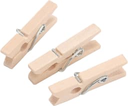 600 stuks mini houten wasknijpers voor ambachtelijke DIY projecten en woondecoratie, 1 x 0,3 cm kleine haringen — thumbnail 2