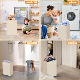 Vouwbare Wasmand van 60 Liter, Grote Opbergmand voor Wasgoed, Handige Waszak, 40 x 53 x 27 cm, Ideaal voor Thuisgebruik en Camping — thumbnail 5