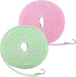 Waslijn 2 stuks - Droglijn Outdoor - Kleding Drogen - Rooster Scheidingswand - 16 meter - Roze Groen — thumbnail 1
