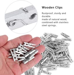 Houten Decoratieclips - Mini Knijpers - Foto's Ophangen - Natuurlijk Materiaal - 300 Stuks - Houtkleur — thumbnail 4