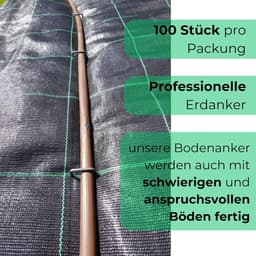 Grondankers Staal - Grondpennen Tuinmat - Onkruidmat Bevestigen - U-vormig Ontwerp - 100 stuks 25 cm - Zilver — thumbnail 2