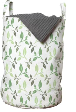 ABAKUHAUS bladwaszak, theebladeren vervaagde kleuren, wasmand met handvatten trekkoord voor wasserettes, groen legergroen — thumbnail 1