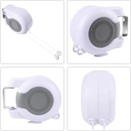 Intrekbare Waslijn - Draagbare Lijn - Was Drogen - Automatisch Retractiesysteem - 26 Meter - Wit — thumbnail 5