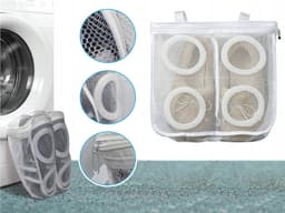 Waszak - Wit - Voor Kinder sneakers en Kinder schoenen - T/M Maat 35 - Wasmachine net - Wasnet - Multibescherming - ondergoed/kleding - Voor 1 paar schoenen — thumbnail 3