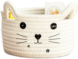 Dailygoody - Cotton Storage Basket - Opbergmand - Praktisch voor kinderen - Wit - Geschikt voor speelgoed en wasgoed - Natuurlijk katoen - Ideaal voor — thumbnail 1