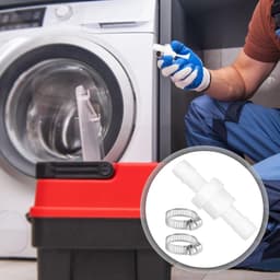 Terugslagventiel 10 mm met 2 klembanden voor water, gas en vloeibare lucht, ideaal voor wasmachines en leidingen — thumbnail 3