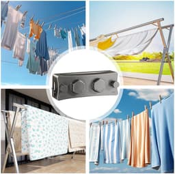 Intrekbare Waslijn - Telescopische Waslijn - Kleding Drogen - Antislip Draad - 28 cm - Grijs — thumbnail 3