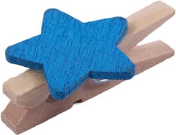 Houten Wasknijpers - Decoratieve Pinnen - Kaarten Bevestigen - Ster Decoratie - 50 Stuks - Blauw — thumbnail 3