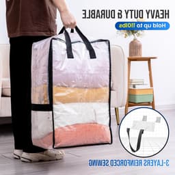 Verticale Opbergzakken voor Kleding, Sterke Handvatten en Ritsen, Waszakken en Reisaccessoires (Doorzichtig, 4 Stuks) — thumbnail 3