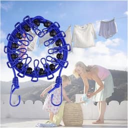 Waslijn Draagbaar - Reiskledingrek Drooglijn - Kleding Drogen - Elastisch Winddicht - 1-9 Meter - Roze — thumbnail 3