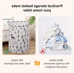Opvouwbare Baby Wasmand - Kinderopbergmand met Handvatten - 30 x 40 cm - Waterafstotend en Duurzaam — thumbnail 3