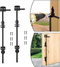 Grondgrendel Hekwerk - Poort Sluiting - Deuren Beveiligen - Duurzaam Ijzer Materiaal - 61.5 cm Lengte - Zwart — thumbnail 2