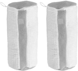 Herbruikbare schoenenwasmachinezakken voor sneakers en tennisschoenen, 360° reiniging, zachte vezels, ideaal voor wasmachine en droger, 2 stuks (wit) — thumbnail 1
