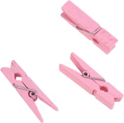 Houten Mini Clips - Decoratieve Knijpers - Foto's Ophangen - Natuurlijk Hout - 100 Stuks - Roze — thumbnail 1