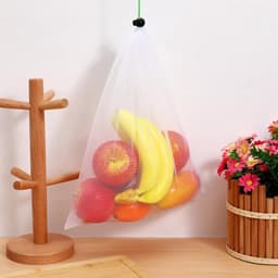 Generic 6 Stuks opbergzakken van mesh fruitgaaszakken uientas Opslagtas herbruikbare voedselbewaarzakken groentetassen Aardappelopslagtas aardappelzakken White — thumbnail 3