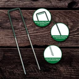 Grondankers - Bevestigingsharingen Tuin - Tuin Vastzetten - Roestbestendig IJzerdraad - 300 Stuks - Groen Zilver — thumbnail 3