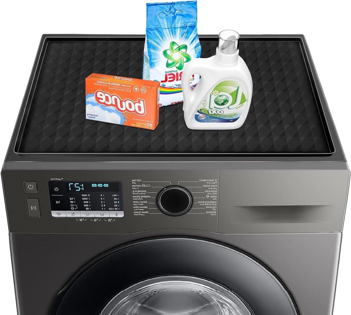 Wasmachine Droger Mat - Apparaat Beschermer - Apparaten Beschermen - Antislip Waterdicht - 60 x 50 cm - Zwart — afbeelding 1