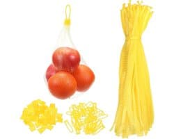 Netzakken voor Producten - Opbergzakken Mesh - Boodschappen Doen - Ademend Mesh Ontwerp - 40 cm 100 stuks - Geel