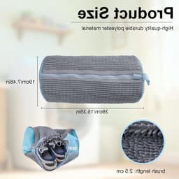 Duurzame Waszakken voor Schoenen - 2 Stuks Grijze Waszakken met Verborgen Rits, Geschikt voor Diverse Schoenformaten en 360° Reiniging — thumbnail 4