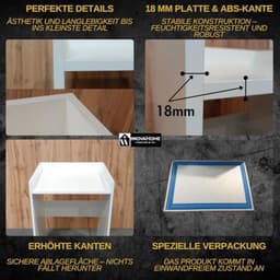 Geluidsarme wasmachinekast met extra plank - Zelfstandig meubel zonder boren - Kasjmier Beige — thumbnail 2