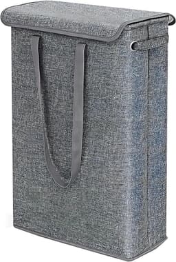 Vouwbare Wasmand met Deksel 45L, Ruimtebesparende Opbergbox voor Vuile Was met Handvat, Waterafstotend en Geschikt voor Badkamer en Slaapkamer — thumbnail 1