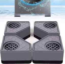 4 stuks antivibratiepads voor wasmachine - Voorkomt beweging van wasmachine en droger - Voorkomt geluids- en trillingsoverdracht - Antivibratiestabilisatorsteunvoetjes (verhoging 4,5 cm) — thumbnail 1