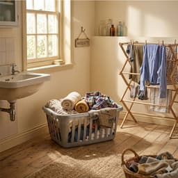 Plasticforte Open wasmand - lichtgrijs - kunststof - 40 liter - 60x40x26 cm - wassen ophangen — thumbnail 2