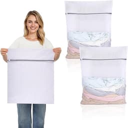 Set van 2 grote waszakken voor wasmachine, 50x60 cm, herbruikbaar met ritssluiting — thumbnail 1