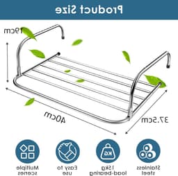 Vouwbare RVS Wasmand voor Radiator en Balkon | Droogrek voor Sokken, Schoenen en Kleding (40cm) — thumbnail 5