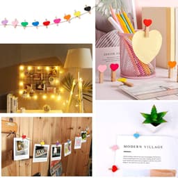 Houten wasknijpers 100 stuks natuur met jute touw voor fotokaarten decoratie — thumbnail 2