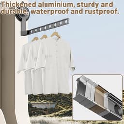 Inklapbare Wandkledingstandaard - ruimtebesparend - aluminium — thumbnail 2
